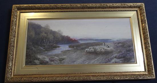 Thomas James Lloyd (1849-1910) Sunset, Homeward Bound 40 x 90cm